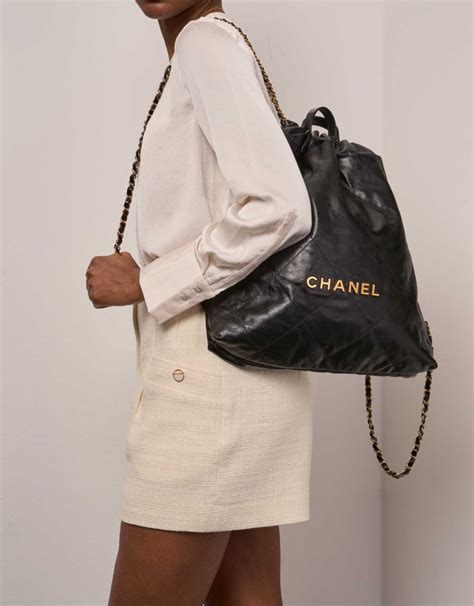 chanel black quilted rucksack|chanel 22 backpack.